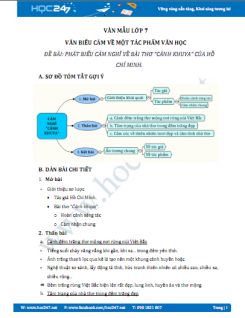 Cảm nghĩ về bài thơ Cảnh khuya của Hồ Chí Minh