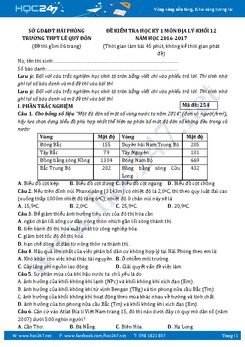 Đề thi học kì 1 môn Địa Lý 12 - Trường THPT Lê Qúy Đôn