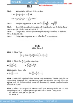 30 đề thi học sinh giỏi toán 7 có đáp án