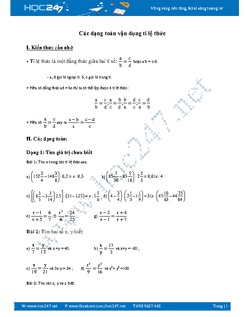 Các bài toán về tỉ lệ thức