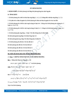 Chuyên đề Số chính phương