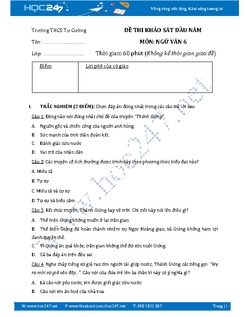 Đề KSCL đầu năm Ngữ Văn  6 THCS Tự Cường