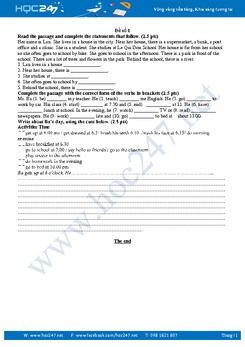 Tuyển tập đề thi tự luyện môn tiếng Anh lớp 6 học kì 1