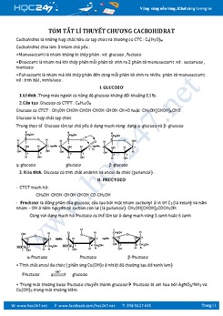 63 Câu trắc nghiệm Hóa 12 Chương 2 Cacbohidrat có đáp án