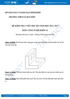 Đề kiểm tra 45' môn Công Nghệ 11 có đáp án chi tiết HKI