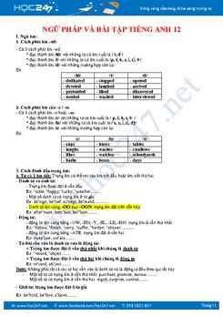 Ngữ pháp và bài tập tiếng Anh lớp 12