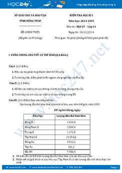 Đề thi học kì 1 môn Địa Lý 11 - Trường THPT Châu Thành 1