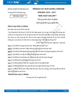 Đề thi cuối học kì 2 Ngữ Văn 7 năm 2016 THCS Chiềng Lương