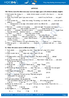 Ôn tập mạo từ - Tiếng Anh 12
