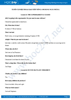Tuyển tập hội thoại giao tiếp tiếng Anh hàng ngày Phần 2