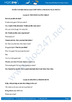 Tuyển tập hội thoại giao tiếp tiếng Anh hàng ngày Phần 3