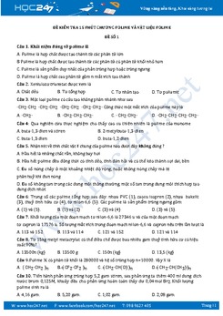 2 Đề kiểm tra Hóa 12 Chương Polime và Vật liệu Polime có đáp án