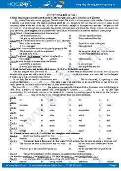 Bài tập ôn thi học kì I tiếng Anh lớp 10 có đáp án