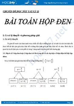 Bổ trợ kiến thức Bài toán về Hộp đen Vật lý 12