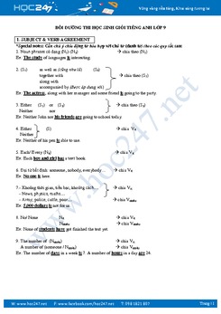 Đề cương bồi dưỡng học sinh giỏi tiếng Anh lớp 9