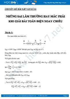Rèn luyện kỹ năng giải bài tập Điện xoay chiều Vật lý 12