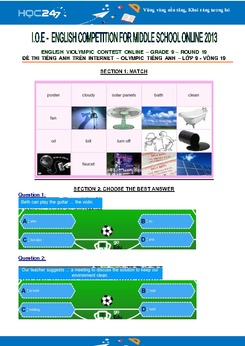 Đề thi Violympic tiếng Anh lớp 9 vòng 19