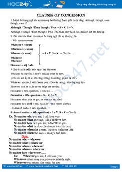 Lý thuyết cơ bản mệnh đề nhượng bộ trong tiếng Anh