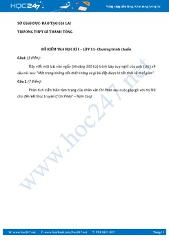Đề kiểm tra học kì 1 Ngữ văn lớp 11 trường THPT Lê Thánh Tông
