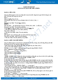 Phương pháp giải bài tập mệnh đề quan hệ Who, Which