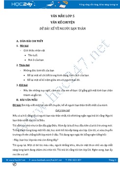 Kể về người bạn thân thiết nhất của em