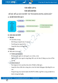 Kể lại sự tích Bánh chưng bánh giầy