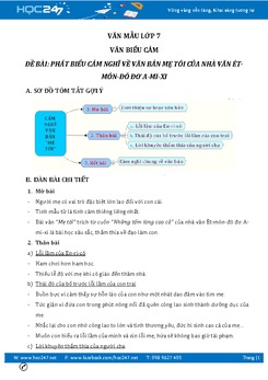 Phát biểu cảm nghĩ văn bản Mẹ tôi của Ét-môn-đô đơ A-mi-xi