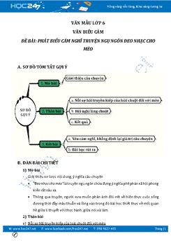 Phát biểu cảm nghĩ truyện ngụ ngôn Đeo nhạc cho mèo