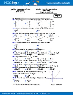 Đề thi giữa học kì 1 Toán 10 có đáp án THPT Quảng Xương 4