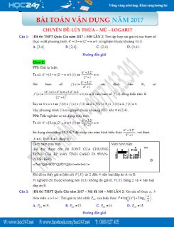 99 câu Trắc nghiệm Mũ và Lôgarit vận dụng cao có lời giải