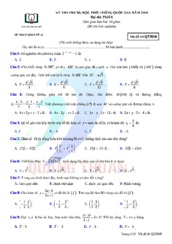 Đề thi thử môn Toán THPT Quốc gia 2018 CLB LT Long Biên