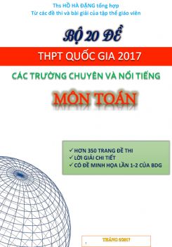 Bộ 20 đề thi thử THPT Quốc gia 2017 môn Toán có lời giải