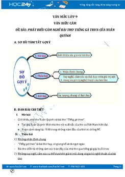 Phát biểu cảm nghĩ về bài thơ Tiếng gà trưa của Xuân Quỳnh