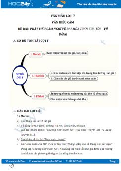 Phát biểu cảm nghĩ về bài thơ Mùa xuân của tôi của Vũ Bằng