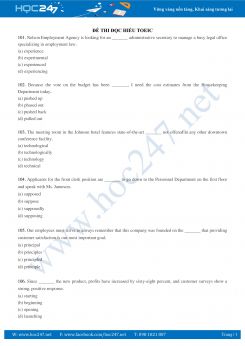 Toeic Reading Test - Đề thi đọc hiểu Toeic Reading