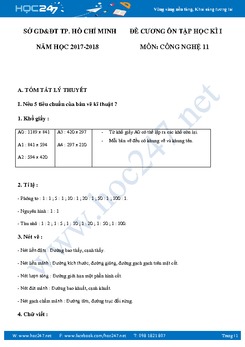 Đề cương ôn tập HKI môn Công nghệ 11 Sở GD&ĐT tp.HCM