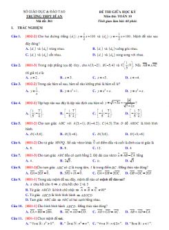 Đề thi giữa học kì 1 Toán 10 THPT Dĩ An có lời giải