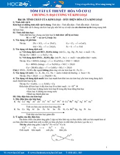 Tóm tắt lý thuyết Hóa vô cơ lớp 12 Học kì 2 - Ôn thi THPT QG