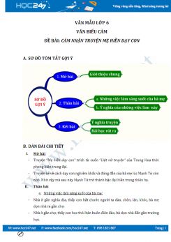 Phát biểu cảm nghĩ về truyện Mẹ hiền dạy con của Mạnh Tử