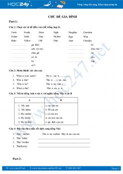 Bài tập tiếng Anh theo chủ đề có kèm hình ảnh minh họa