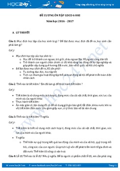 Đề cương ôn tập hk1 môn GDCD 6 năm học 2016-2017