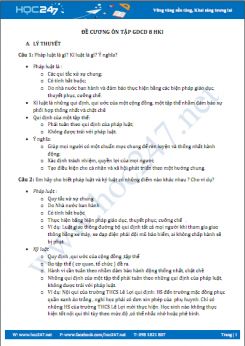 Đề cương ôn tập HK1 môn GDCD 8 năm học 2017-2018