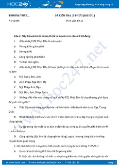 Đề kiểm tra 15 phút môn Lịch sử 11 năm 2016-2017