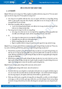 Đề cương ôn thi HK1 môn GDCD 9 năm 2017-2018