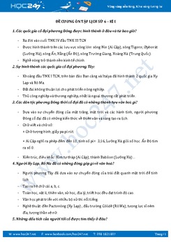 Đề cương ôn tập HK1 môn Sử 6 năm học 2017-2018