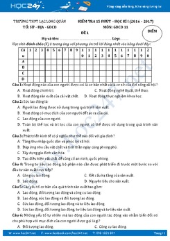 Bộ 2 đề thi HK1 môn GDCD 11 năm học 2016-2017