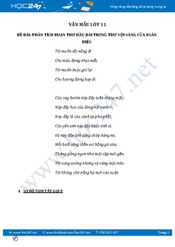 Phân tích đoạn thơ đầu bài trong thơ Vội vàng của Xuân Diệu