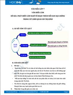 Cảm nghĩ đoạn trích Nỗi oan hại chồng trong vở chèo Quan Âm Thị Kính