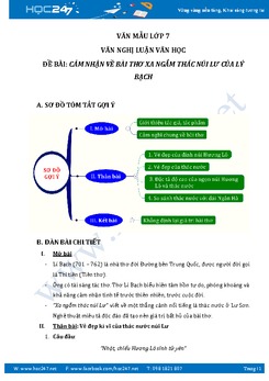 Cảm nhận về bài thơ Xa ngắm thác núi Lư của Lý Bạch