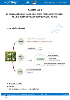 Phân tích hai đoạn thơ đầu trong tác phẩm Nhớ rừng của nhà thơ Thế Lữ để thấy được tư tưởng của bài thơ